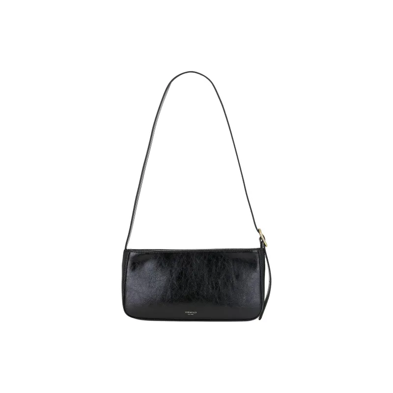 VERAFIED Smooth Leather Crossbody Bag, Shoulder Bag Women's Black-2