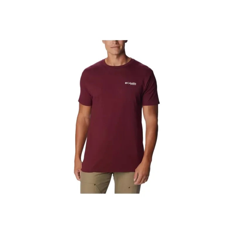 Columbia T-Shirts Men Burgundy-0