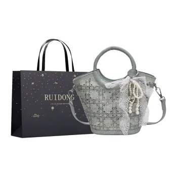 Smart PU Crossbody One Shoulder Handbag Women's Blue/Silver