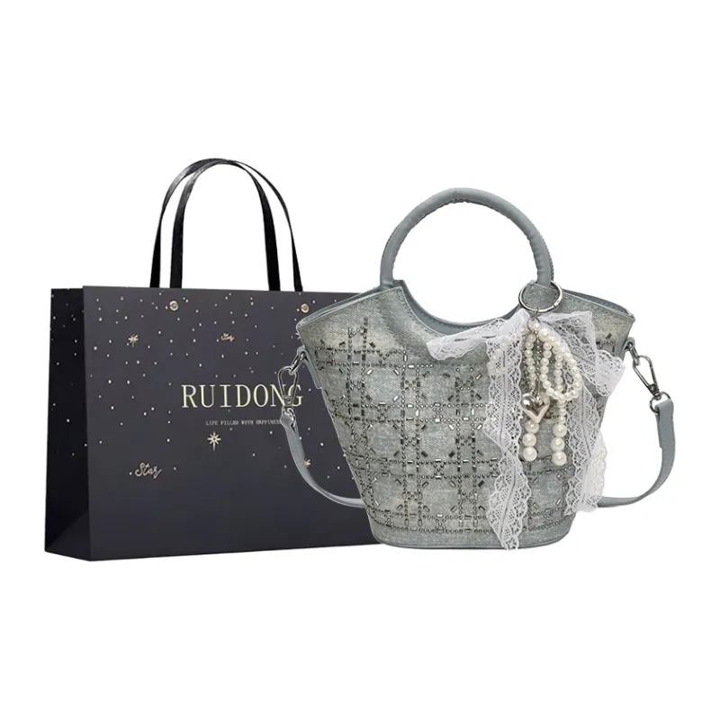 Smart PU Crossbody One Shoulder Handbag Women's Blue/Silver-0