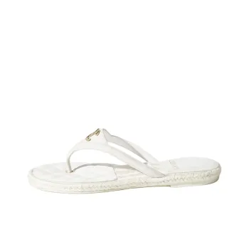 CHANEL Coco Flip Flops Women's White