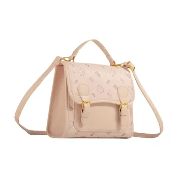 MARKANGARO PU Backpack Women's Brown/Pink/Ecru