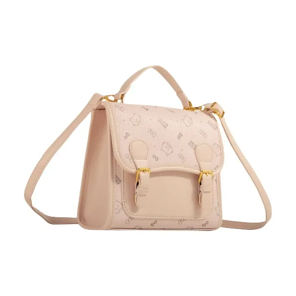 MARKANGARO PU Backpack Women's Brown/Pink/Ecru-5