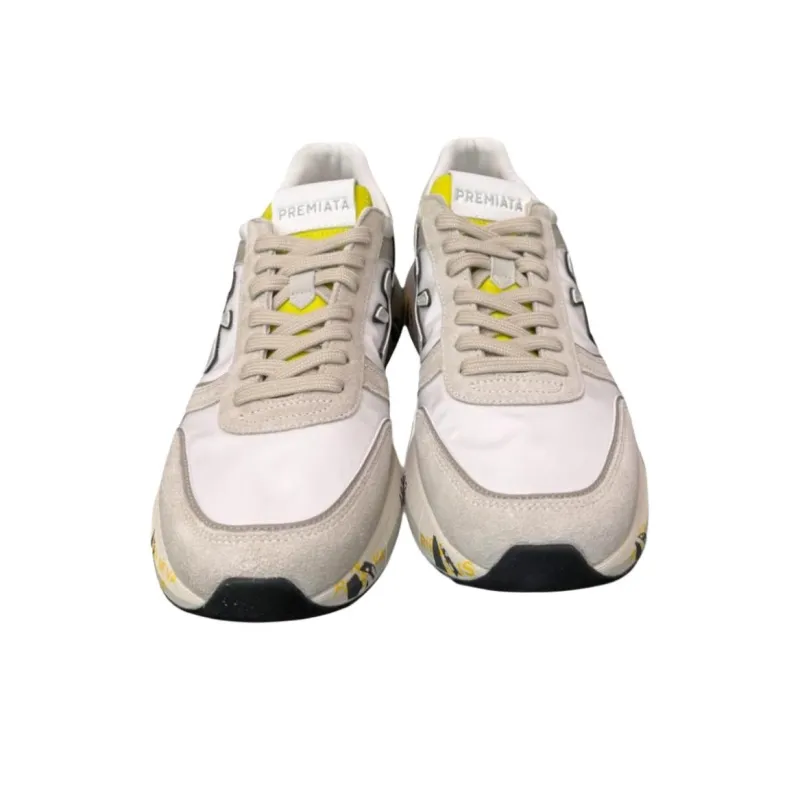 PREMIATA Abrasion Resistant Low Top Casual Shoes Men's Gray White-4