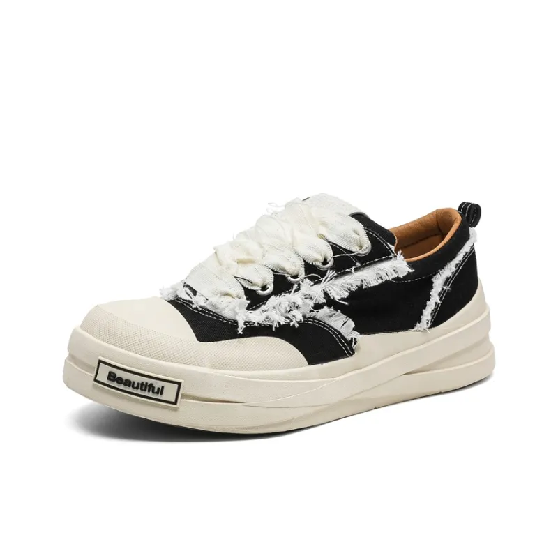 Gai Renpu Anti Slip Wear Resistant Low Top Skateboard Shoes Men's Black-1