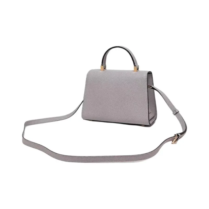 Valextra Iside Cow Leather One Shoulder Handbag Mini Women's Gray-2