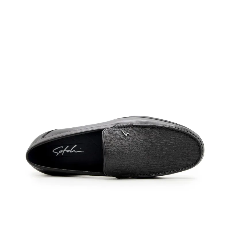 Satchi Business Formal Leather Shoes, Slip on Men's Black-4