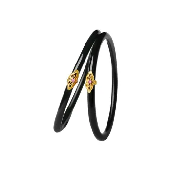 EADDA JEWELRY Bangles Black Jade Unisex