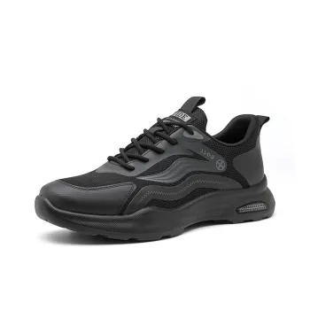 SOBB Shock Absorbers Slip Resistant, Abrasion Resistant, Breathable Low Top Casual Shoes Men's Black