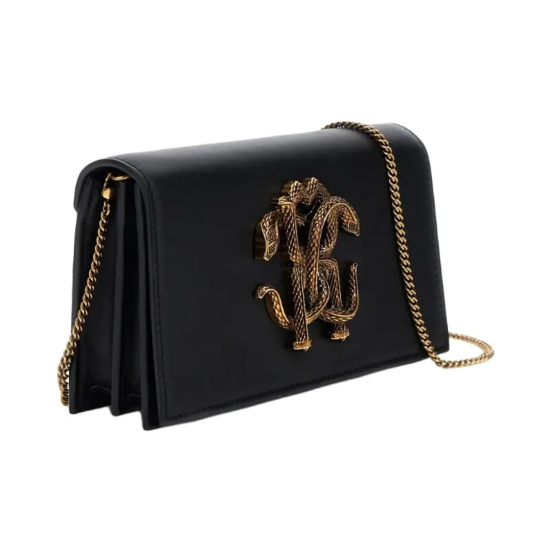 Roberto Cavalli Cattle Leather Crossbody Bag Women's Black-1