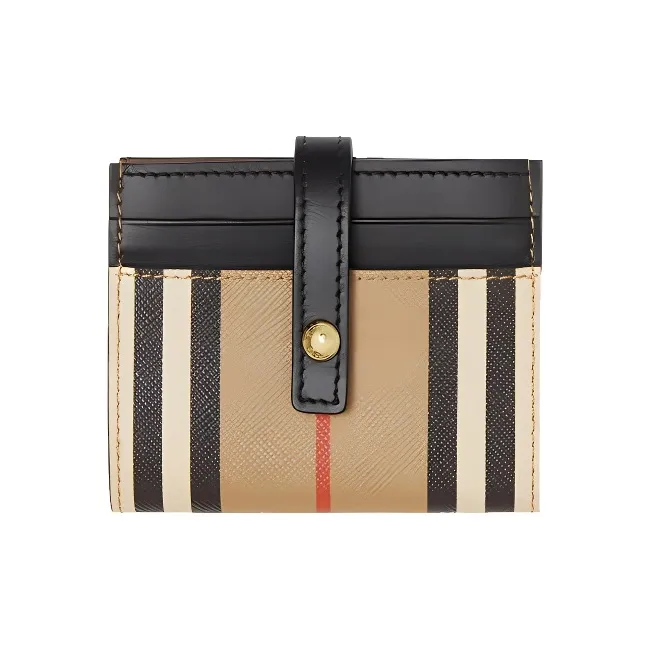 Burberry Cotton Card Holder Women's Beige-0