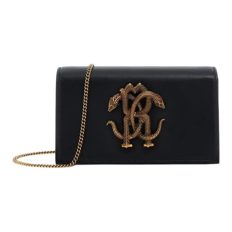 Roberto Cavalli Cattle Leather Crossbody Bag Women's Black-0