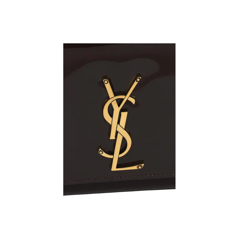 SAINT LAURENT Patent Leather Crossbody Bag, Shoulder Bag Medium Size Women's Black-6