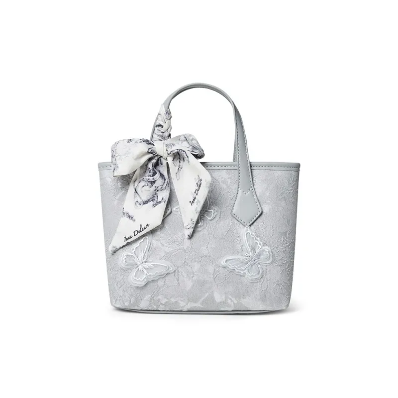 BOSTANTEN Fabric One Shoulder Handbag Women's Gray Butterfly-0