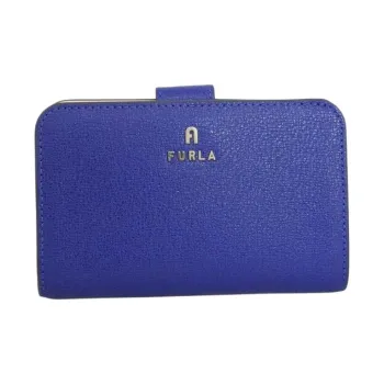 Furla Magnolia Leather Wallet Medium Size Women's Blue & Pink
