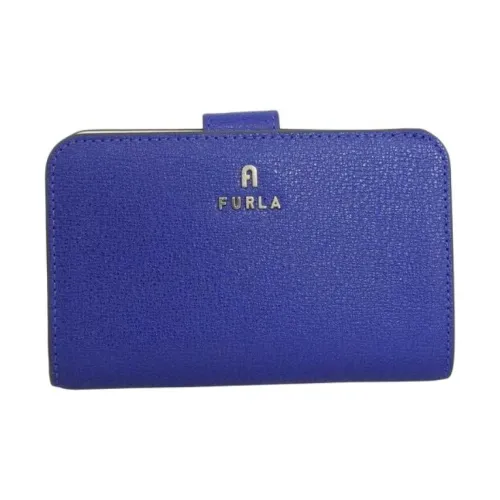 Furla Magnolia Leather Wallet Medium Size Women's Blue & Pink