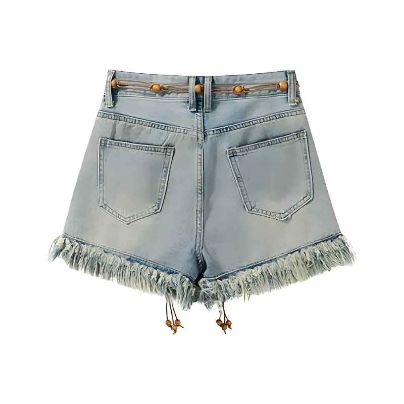 DOKZB Denim Shorts Women's Light Blue-1