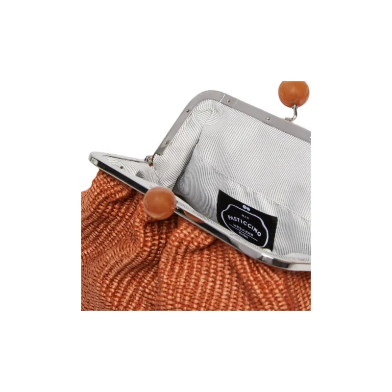 WEEKEND MaxMara Pasticcino Cotton Clutch Medium Size Women's Brown-5