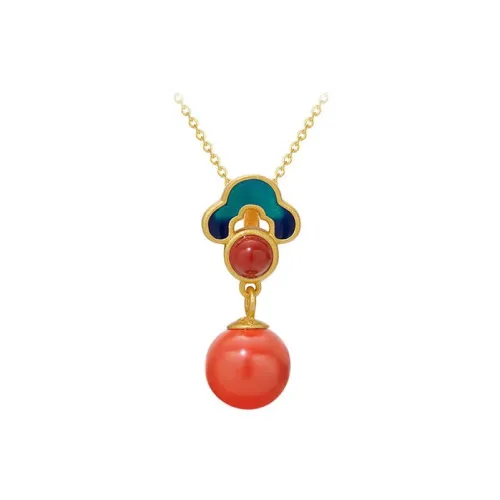 Seven Little Craftsmen South Red Agate Necklaces Women's