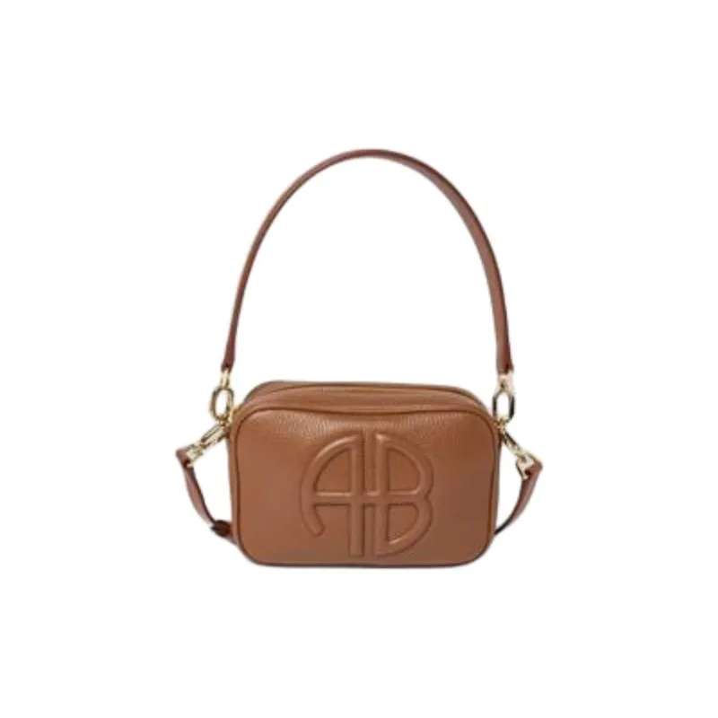 Anine Bing Calfskin Crossbody One Shoulder Handbag Women's Brown-0