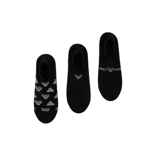 EMPORIO ARMANI SS25 No Show Socks Men's 3 Pack Black