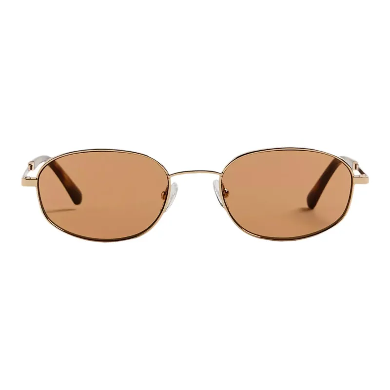 ZARA Stainless Steel Metal Acetate Polycarbonate Copper Oval Sunglasses Men's Gold-1
