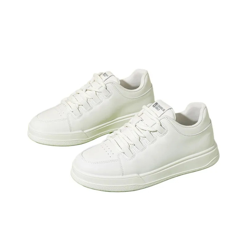 CHARLIE GOLF Anti Slip Wear Resistant Low Top Skateboard Shoes Women's White-1