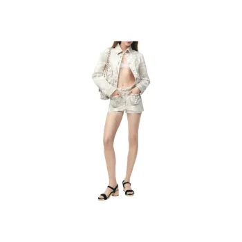 CHANEL Denim Shorts Women's Gray