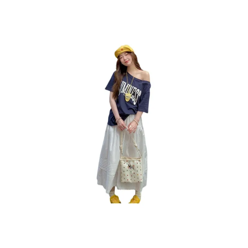 SUSANSAN Drop Shoulder Sleeve T Shirt Women's-7