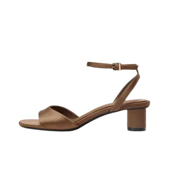 ZARA One Strap Sandals 5cm Women's Yellow Ochre