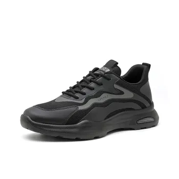 SOBB Shock Absorbers With Slip Resistant And Abrasion Resistant Properties Low Top Casual Shoes Men's Black