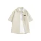[Ice Silk Sun Protection Shirt]Apricot (Gradient Text Chest Logo)