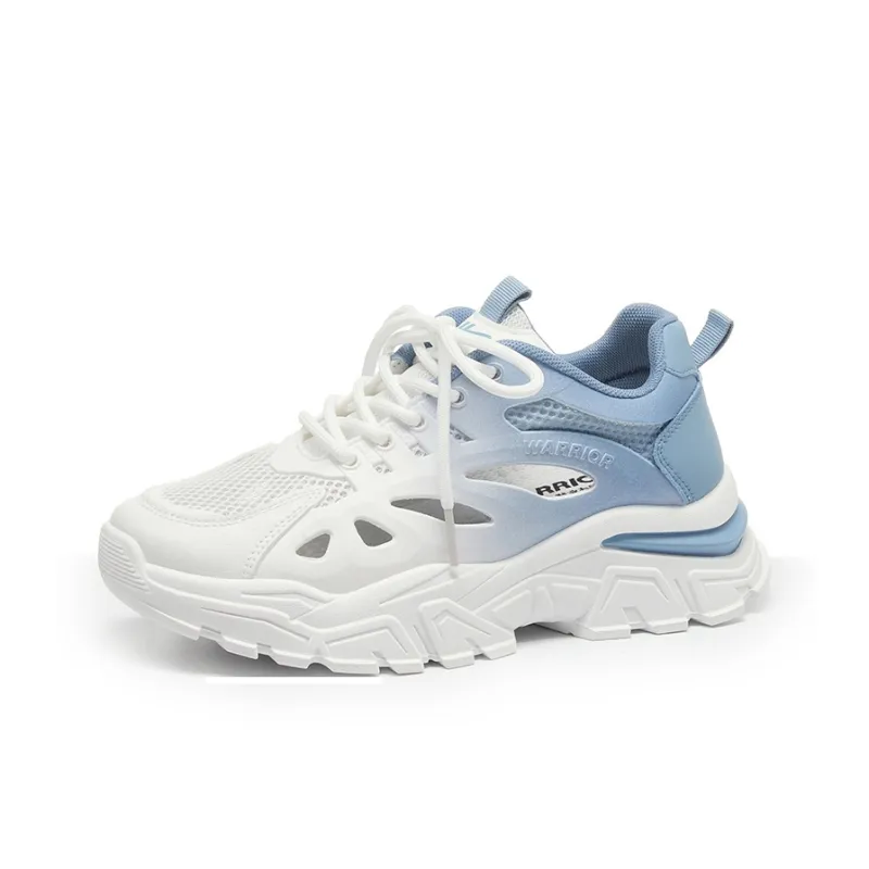 Warrior Abrasion Resistant, Breathable, Lightweight Low Top Casual Shoes Unisex White Blue-1