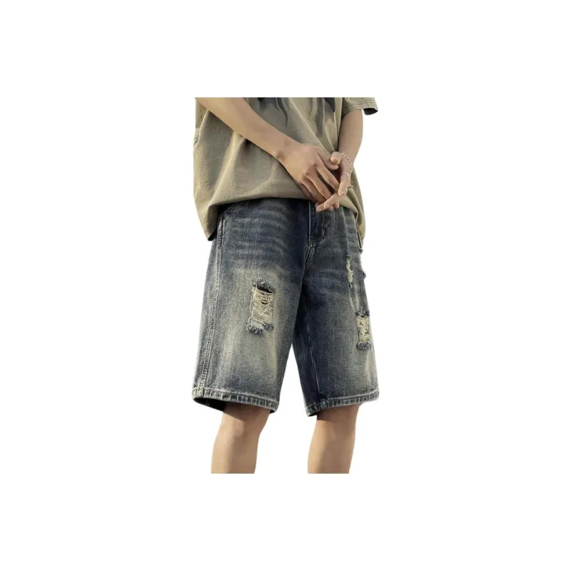 CORNILOT Denim Shorts Unisex Vintage Blue-1