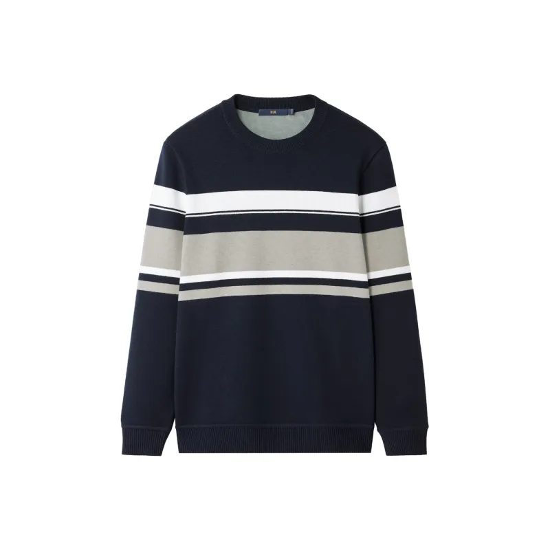 HLA Knitwear Men Navy Blue & White 51-0
