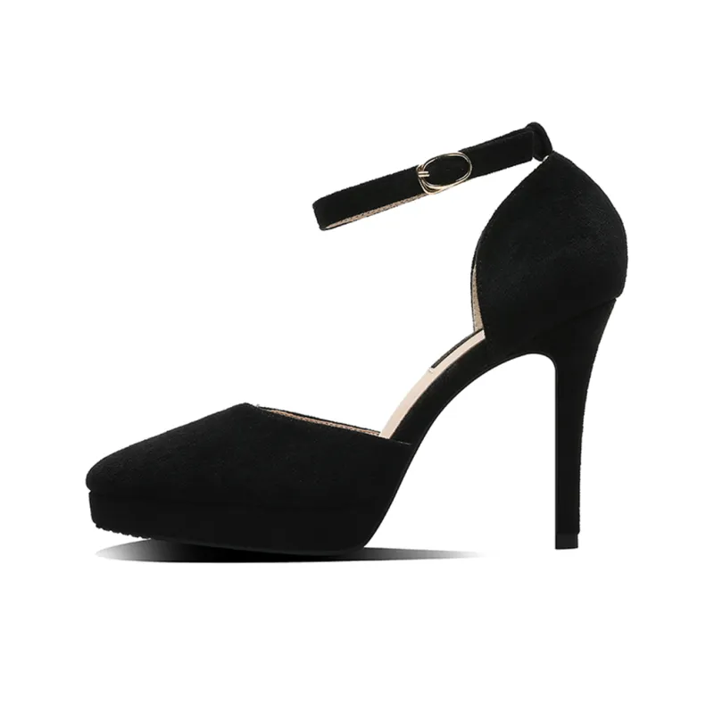 GOSO Slim Heel High Heels Women's Black-0