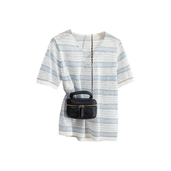 TOUCH Knitwear Women's Blue Gray Stripes