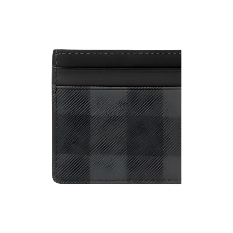 Burberry PU Polyurethane Card Holder Men's Charcoal-3