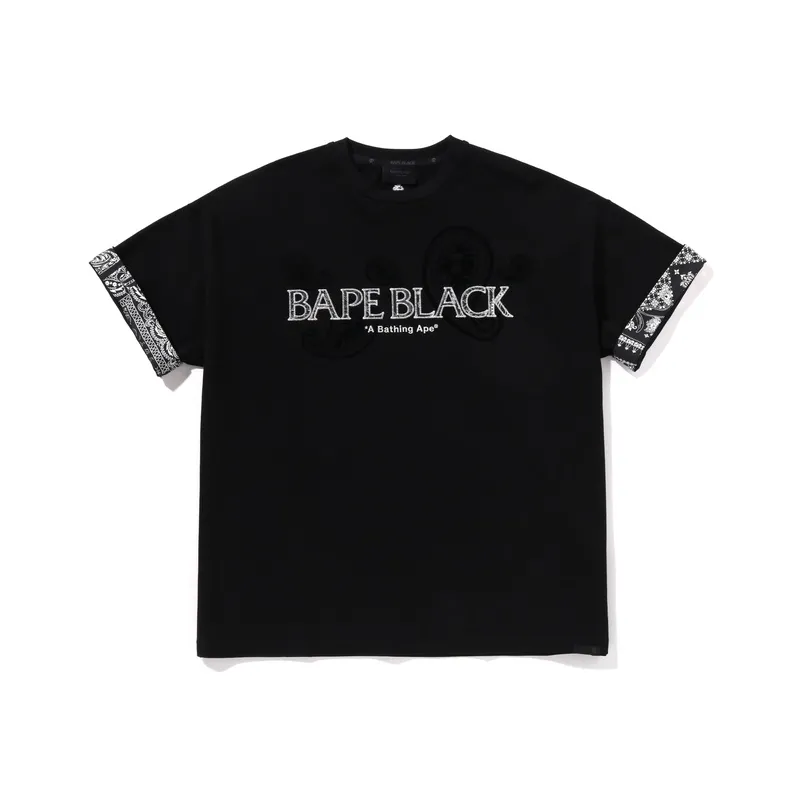 BAPE BLACK Paisley Patch Logo Tee-2