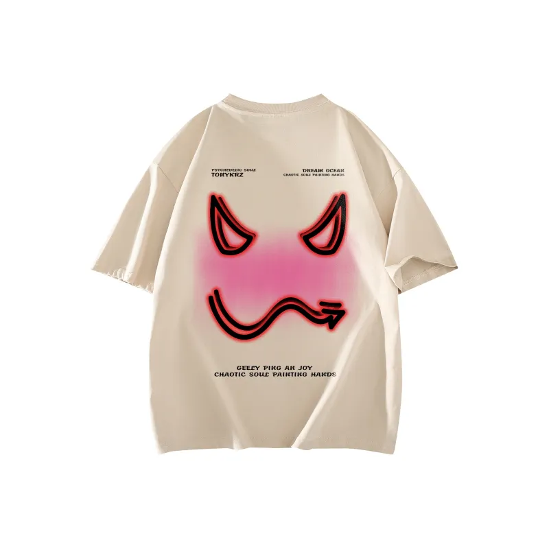 TONYKRZ T Shirts Unisex Light Beige Apricot-0