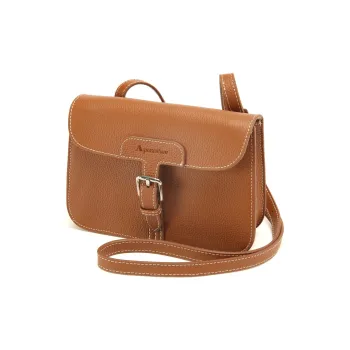 AQUASCUTUM Top Grain Cow Leather Small Square Bag, Crossbody Bag, Shoulder Bag Women's Brown