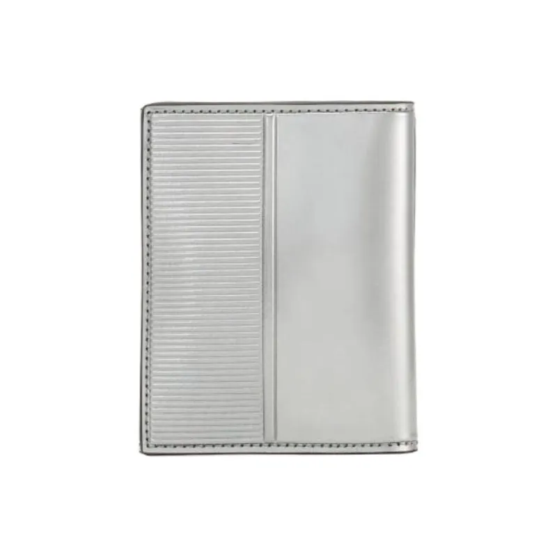 FERRAGAMO Calfskin Card Holder Men's Silver-2