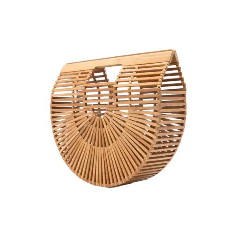 CULT GAIA Bamboo With Hair Handbag Women's Beige-1