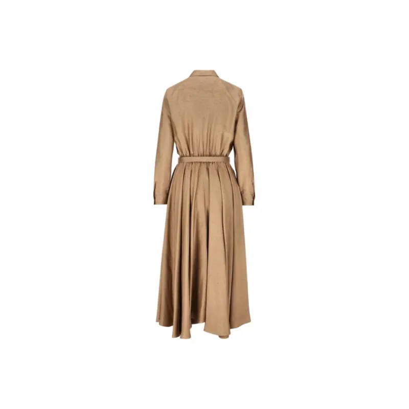 Loro Piana Long Sleeved Dress Women's Beige-1