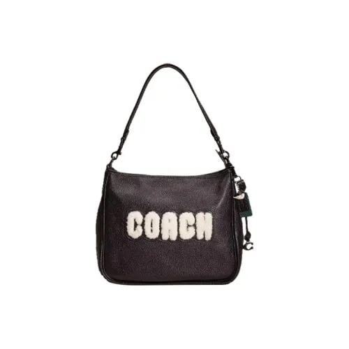 COACH Cary Leather Tote Bag, Shopping Bag, Handbag, Shoulder Bag Women's Tin & Black