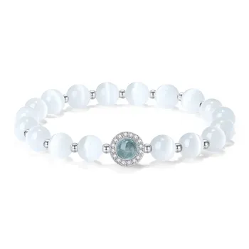 PUTUOSHANWENCHUANG Glass Cat Eye Jade Bracelets Unisex