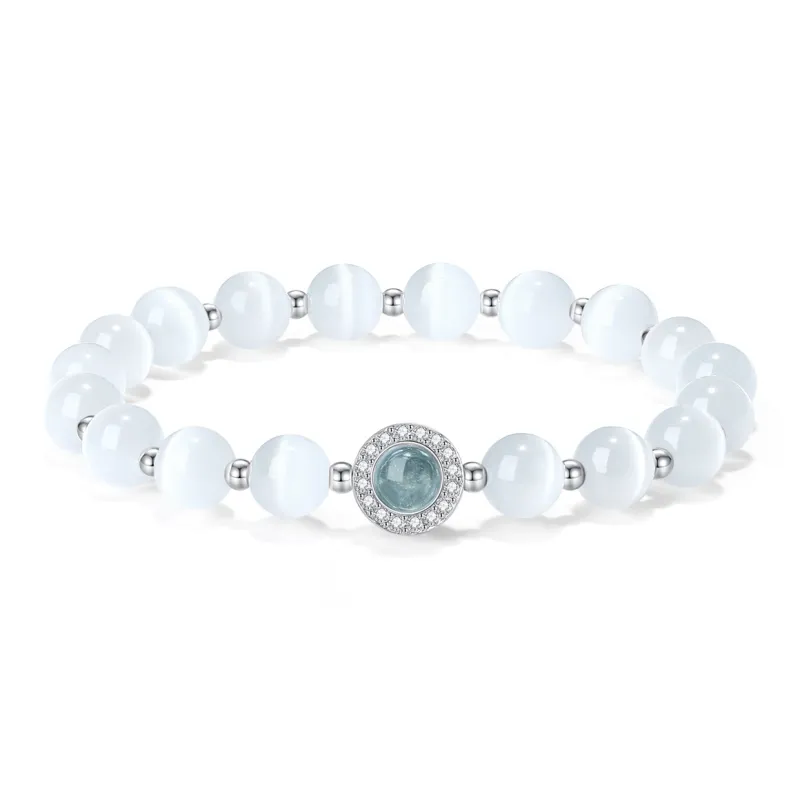 PUTUOSHANWENCHUANG Glass Cat Eye Jade Bracelets Unisex-0