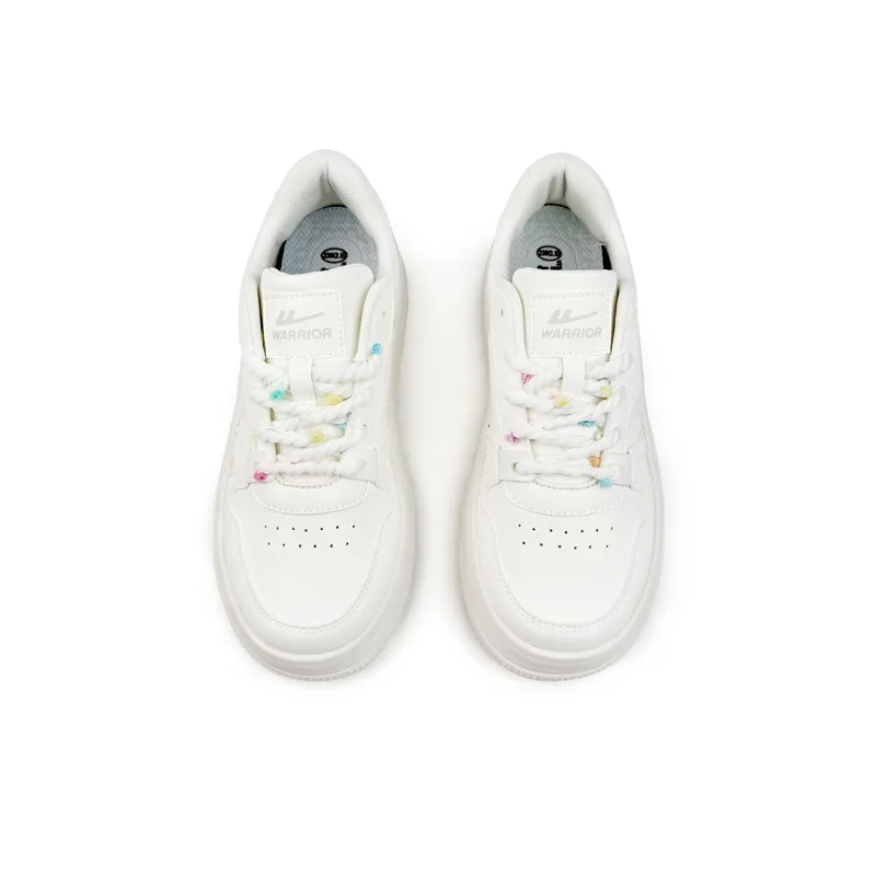 Warrior Cushioning, Balance, And Breathable Design Low Top Skateboard Shoes Women's White-3