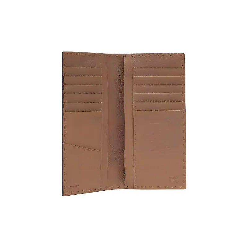 FENDI Calfskin Money Clip Card Holder Card Case Men's White-2