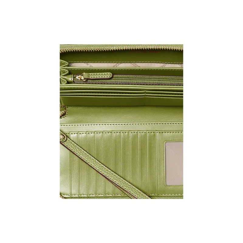 MICHAEL KORS Jet Set Leather Wallet Tubas Women's Green Plates-2
